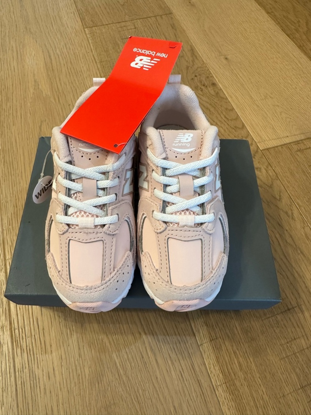 New Balance Kids Light Pink Sneakers with White Laces